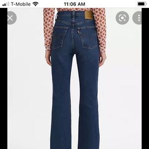 Levi’s high waisted flare, raw hem, size 27.